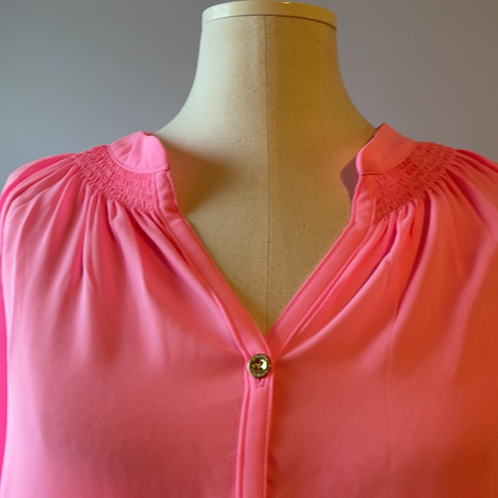 LILLY PULITZER DAKOTA BUTTON DOWN TOP - Picture 3 of 10